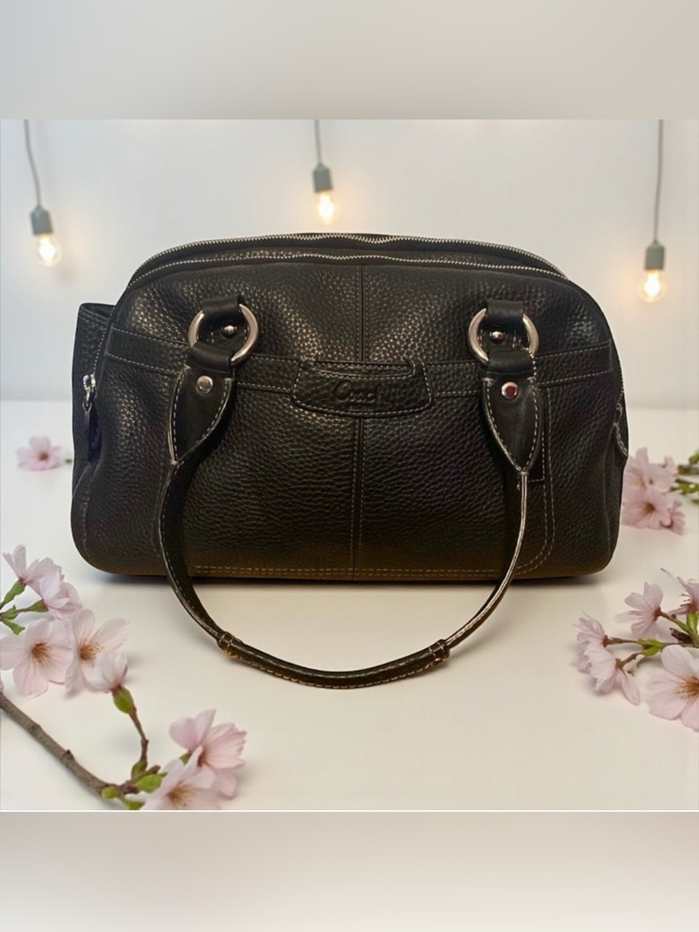 🖤COACH🖤2009 Penelope Black Pebbled Leather Three Compartment Satchel/Like New